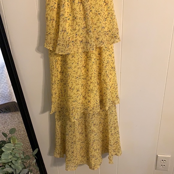 NWOT Midi Yellow Tiered Shop the Mint Dress - Picture 4 of 9